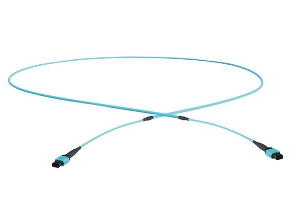 Patchcord MTP24 fem.-MTP24 fem, for CFP OM3, 24-core Microcable 3 mm, Aqua 